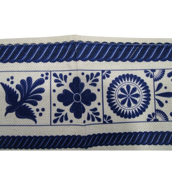 Talavera Tile Print Cotton Fabric Placemats Set Of 4 Blue White EUC - Picture 12 of 15